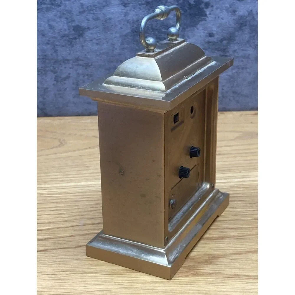 Seth Thomas Carriage Quartz Alarm Clock Rapture Mantle Japan Brass 6